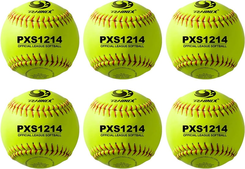 PHINIX Fast-Pitch Softballs Cork Core for Practice, Competitions 11" & 12" Options (COR .47 / Comp.375) - Image 1